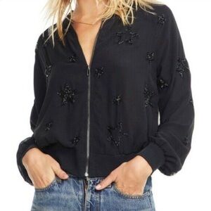 Chaser NWT Beaded Star Jacket Black Large